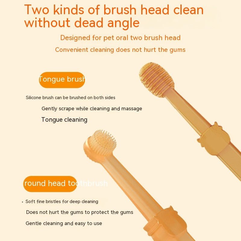 360° Cat Toothbrush & Tongue Scraper Set – Soft Silicone Dental Care Kit for Cats | Pet Oral Hygiene Cleaner - Tabby n Co
