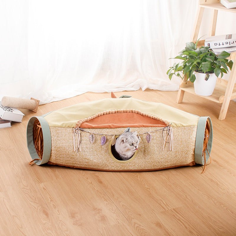 Cat Tunnel with Cozy Nest – Interactive Play & Resting Bed - Tabby n Co