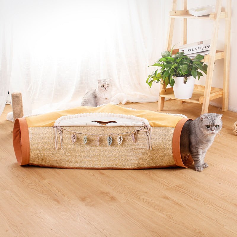 Cat Tunnel with Cozy Nest – Interactive Play & Resting Bed - Tabby n Co