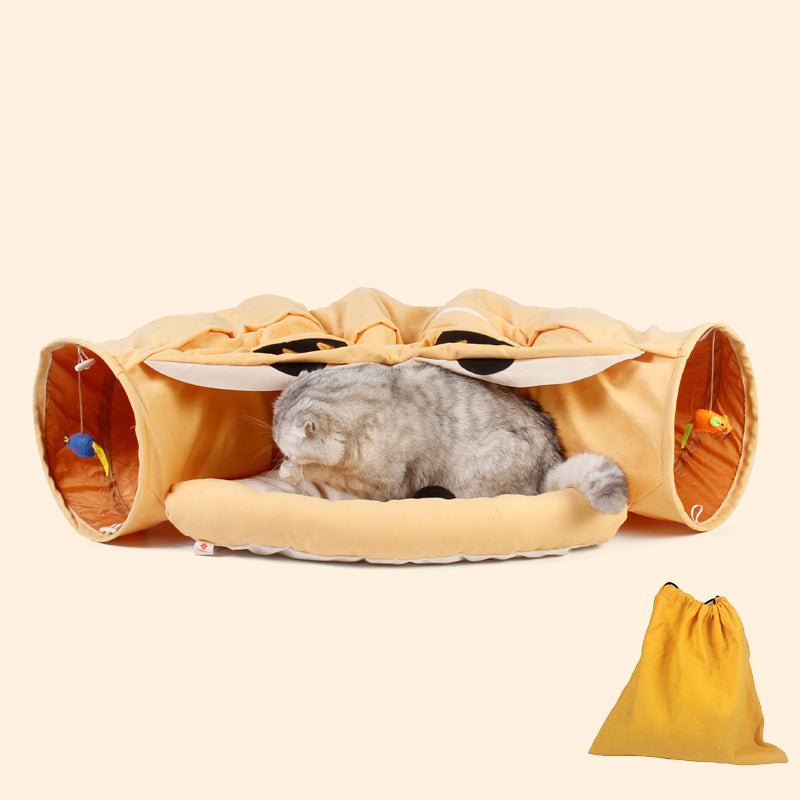 Cat Tunnel with Cozy Nest – Interactive Play & Resting Bed - Tabby n Co