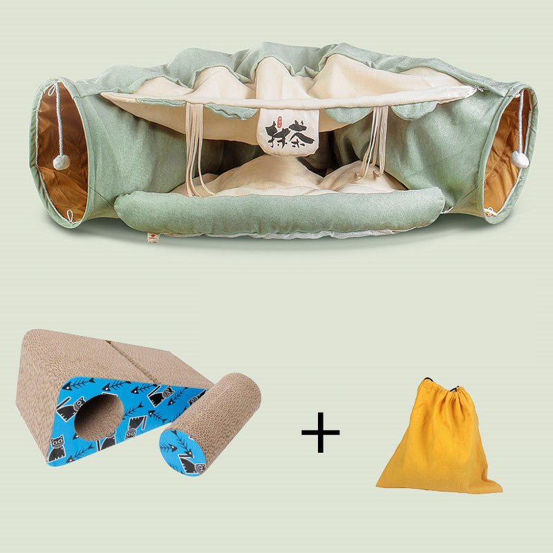 Cat Tunnel with Cozy Nest – Interactive Play & Resting Bed - Tabby n Co