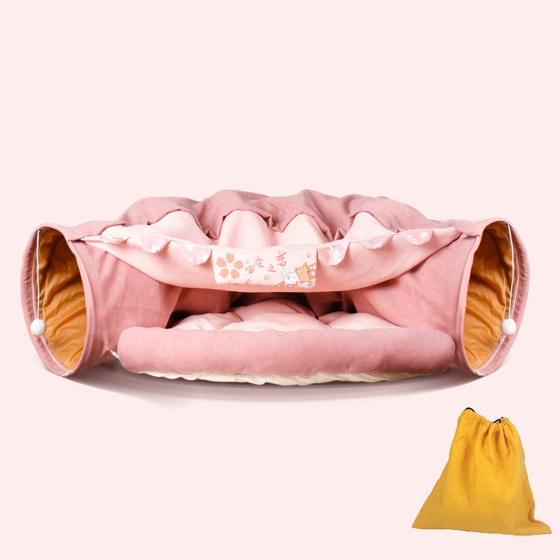 Cat Tunnel with Cozy Nest – Interactive Play & Resting Bed - Tabby n Co