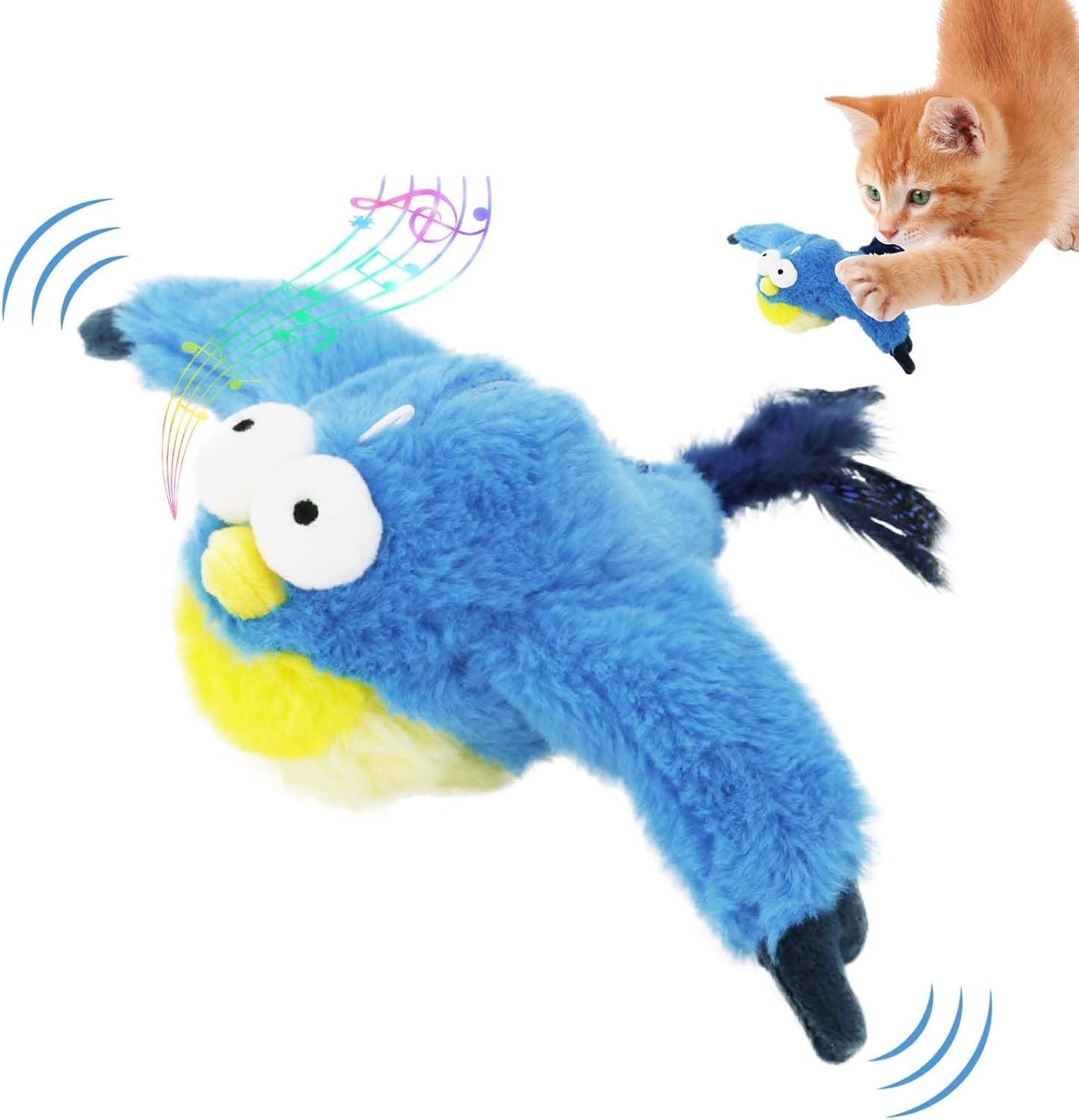 Flapping Bird Toy – Interactive Rechargeable Cat Toy with Feather Tail - Tabby n Co