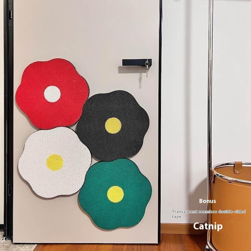 Wall Mounted Cat Scratcher – Floral Corrugated Cardboard Pads (Cute Style, Multi - Pack Options) - Tabby n Co