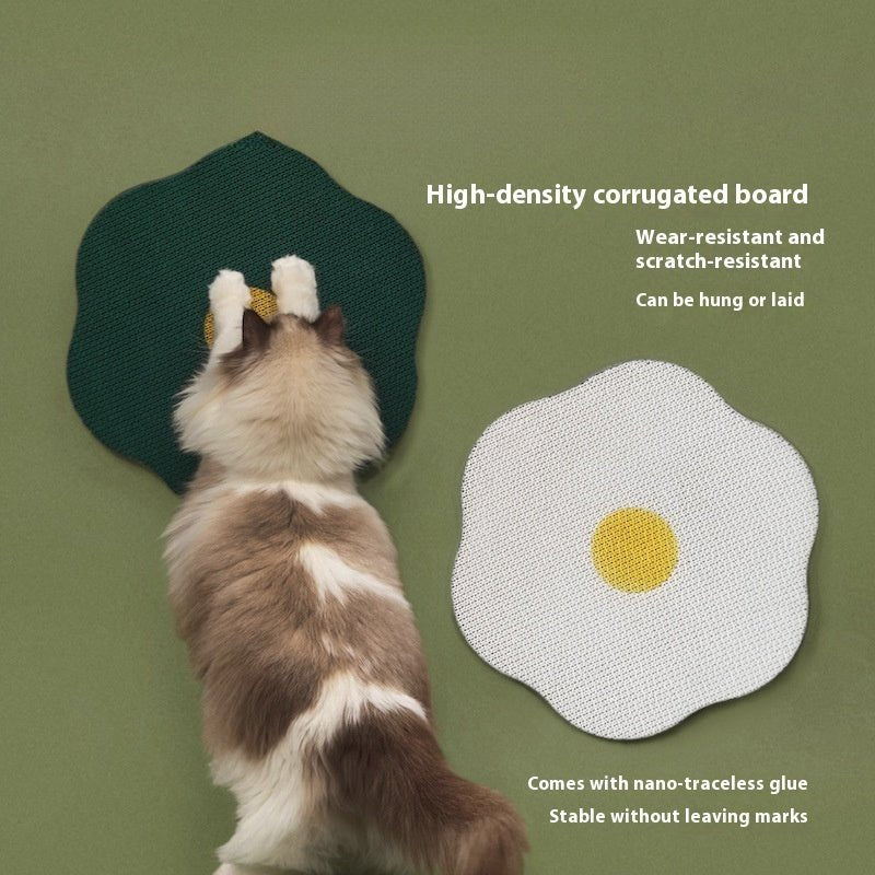 Wall Mounted Cat Scratcher – Floral Corrugated Cardboard Pads (Cute Style, Multi - Pack Options) - Tabby n Co