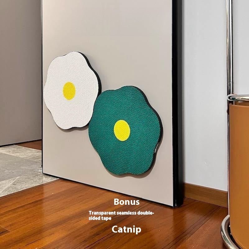 Wall Mounted Cat Scratcher – Floral Corrugated Cardboard Pads (Cute Style, Multi - Pack Options) - Tabby n Co