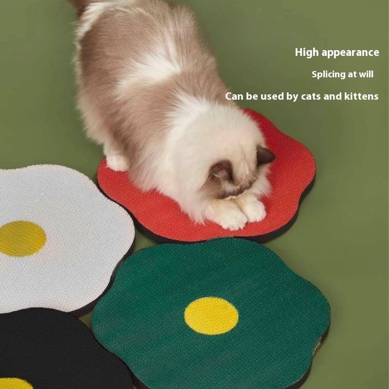 Wall Mounted Cat Scratcher – Floral Corrugated Cardboard Pads (Cute Style, Multi - Pack Options) - Tabby n Co