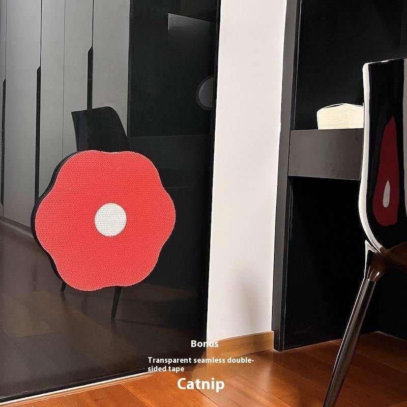 Wall Mounted Cat Scratcher – Floral Corrugated Cardboard Pads (Cute Style, Multi - Pack Options) - Tabby n Co